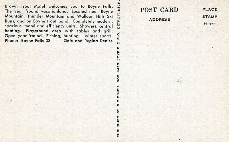 Brown Trout Motel - Vintage Postcard